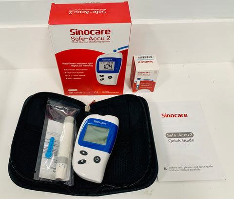 Sinocare Safe-Accu 2 Glucometer with 50 Strips and Lancets